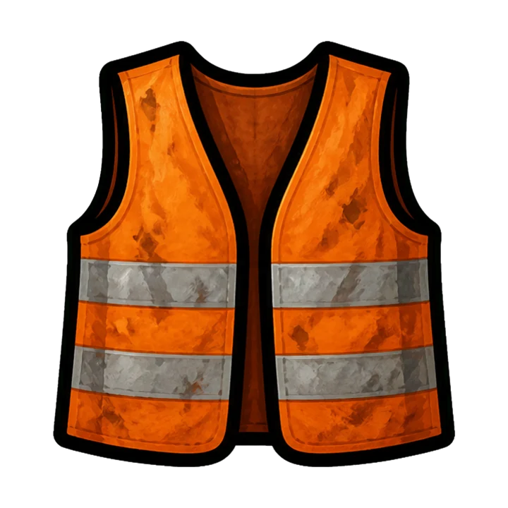Une chasuble jaune, le bouclier qui encaisse un contact de zombie dans le jeu Zombieland