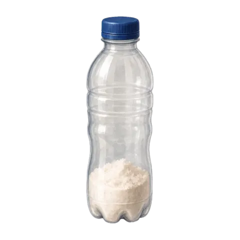 Balle anti-stress, étape 1 : la bouteille en plastique avec un fond de farine