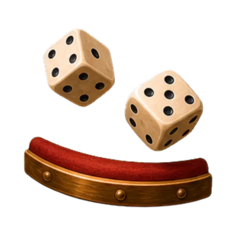 Soirée casino en colo : le craps, deux dés lancés au-dessus du rail de la table