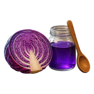 Escape game : la potion interdite — chou rouge et bocal de potion violette pour l'indicateur