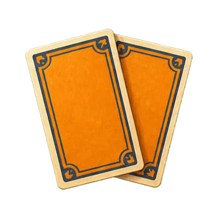 Intervilles, carte joker coup double : deux cartes à jouer orange