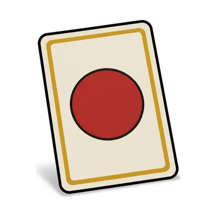 Money Drop, carte joker 50/50 : une carte crème à liseré doré et pastille rouge