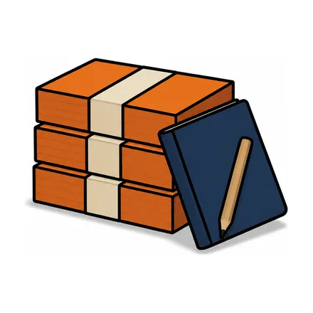 Money Drop, la banque : une pile de liasses orange et le registre bleu marine avec son crayon