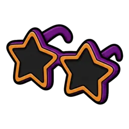 Soirée Just Dance & Karaoké, le lip sync : une paire de lunettes de star en forme d'étoiles, la scène se joue en playback