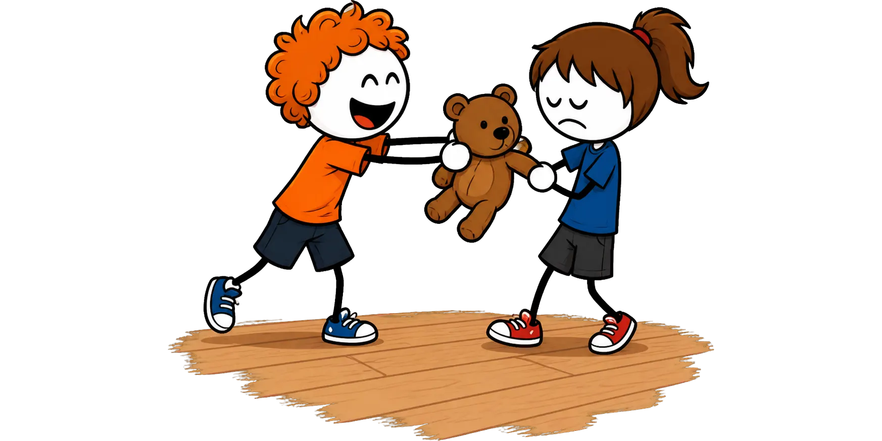 Le jeu du plaît-il : un enfant tout content refile la peluche à une camarade qui a répondu quoi
