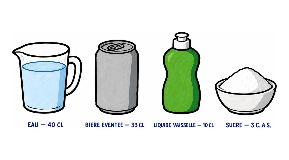 Bulles de savon géantes, recette à la bière : les doses d'eau, de bière éventée, de liquide vaisselle et de sucre