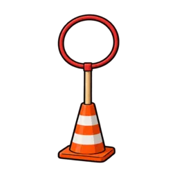 Quidditch moldu : un anneau, le cerceau fixé sur un manche planté dans un plot