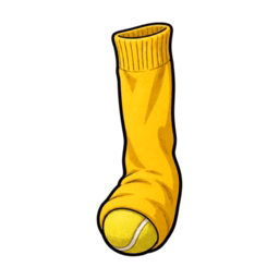 Quidditch moldu : le vif d'or, une balle de tennis dans une chaussette jaune