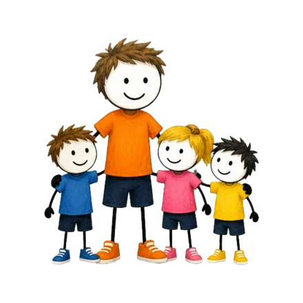 Animateur entouré d'un groupe d'enfants en centre de loisirs — le taux d'encadrement en ACM