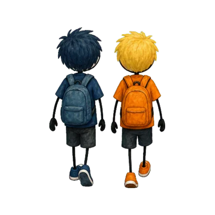 Deux animateurs de dos — la composition de l'équipe d'encadrement en accueil collectif de mineurs