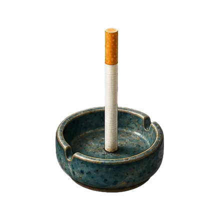 Cigarette posée dans un cendrier — l'interdiction de fumer dans l'enceinte d'un accueil collectif de mineurs