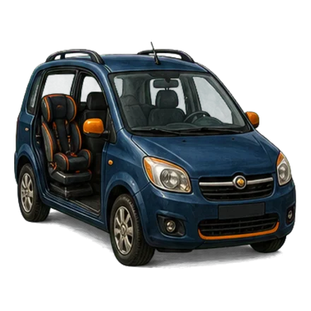 Voiture particulière portière ouverte sur un siège auto enfant — transporter des enfants dans son véhicule personnel en ACM