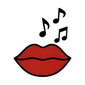 La Fureur, la chanson fredonnée : une bouche fermée et des notes de musique