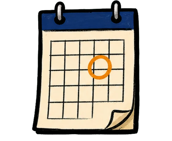 Calendrier mural, le calendrier des demandes d'aide au financement du BAFA et le délai de trois mois de la CAF
