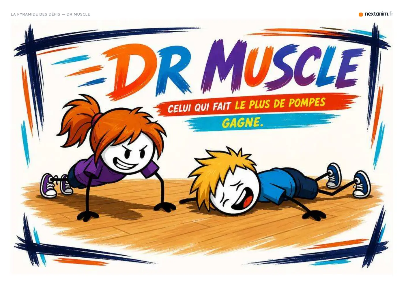 Pyramide des défis : l'affiche du défi Dr Muscle, une carte du kit à imprimer