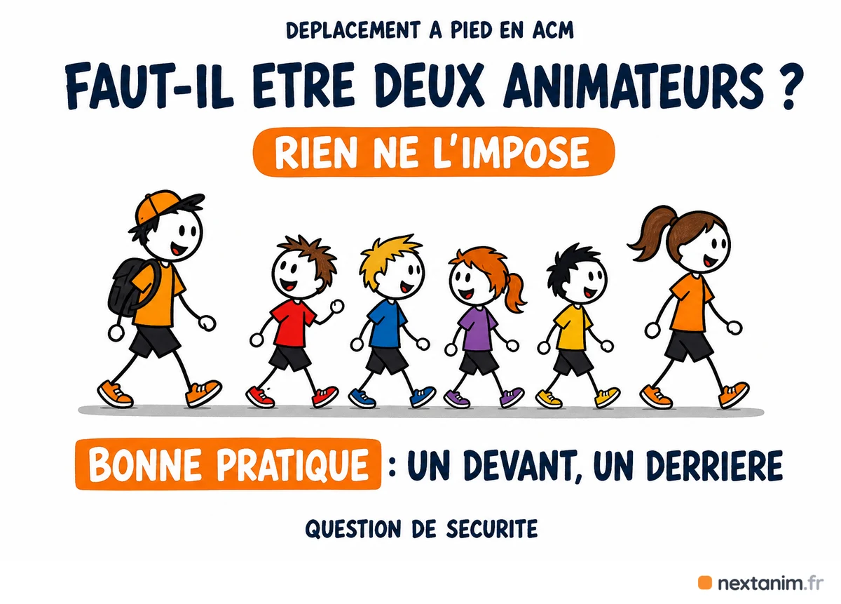 Faut-il être deux animateurs pour un déplacement à pied en ACM ?